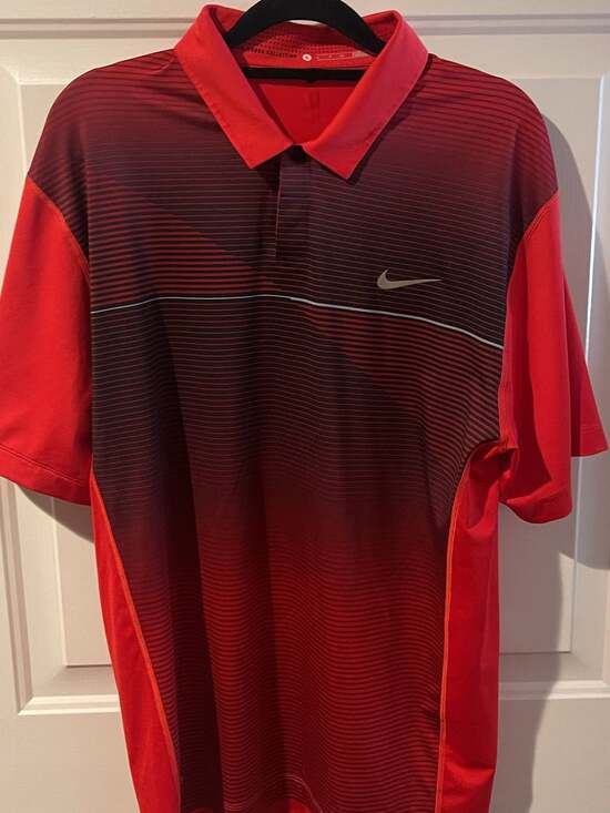 Nike Other - Nike Tiger Woods Collection Polo Shirt Size S Red Striped Golf